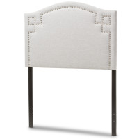 Baxton Studio BBT6563-Greyish Beige-Twin HB Aubrey Upholstered Twin Size Headboard